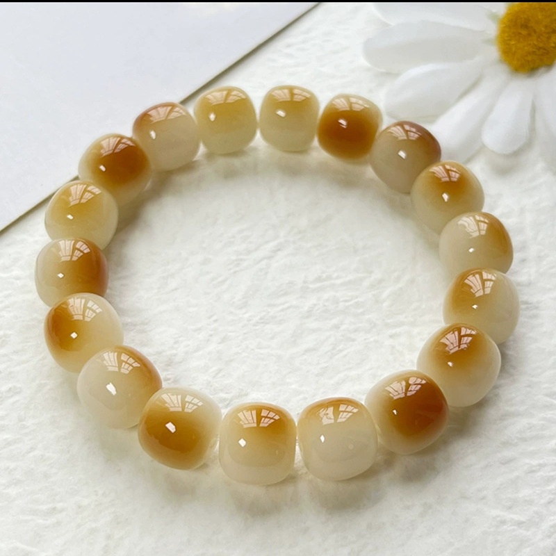 阴皮渐变绿白玉菩提子手串女小青柠绕指柔文玩菩提根佛珠菩提学生详情16