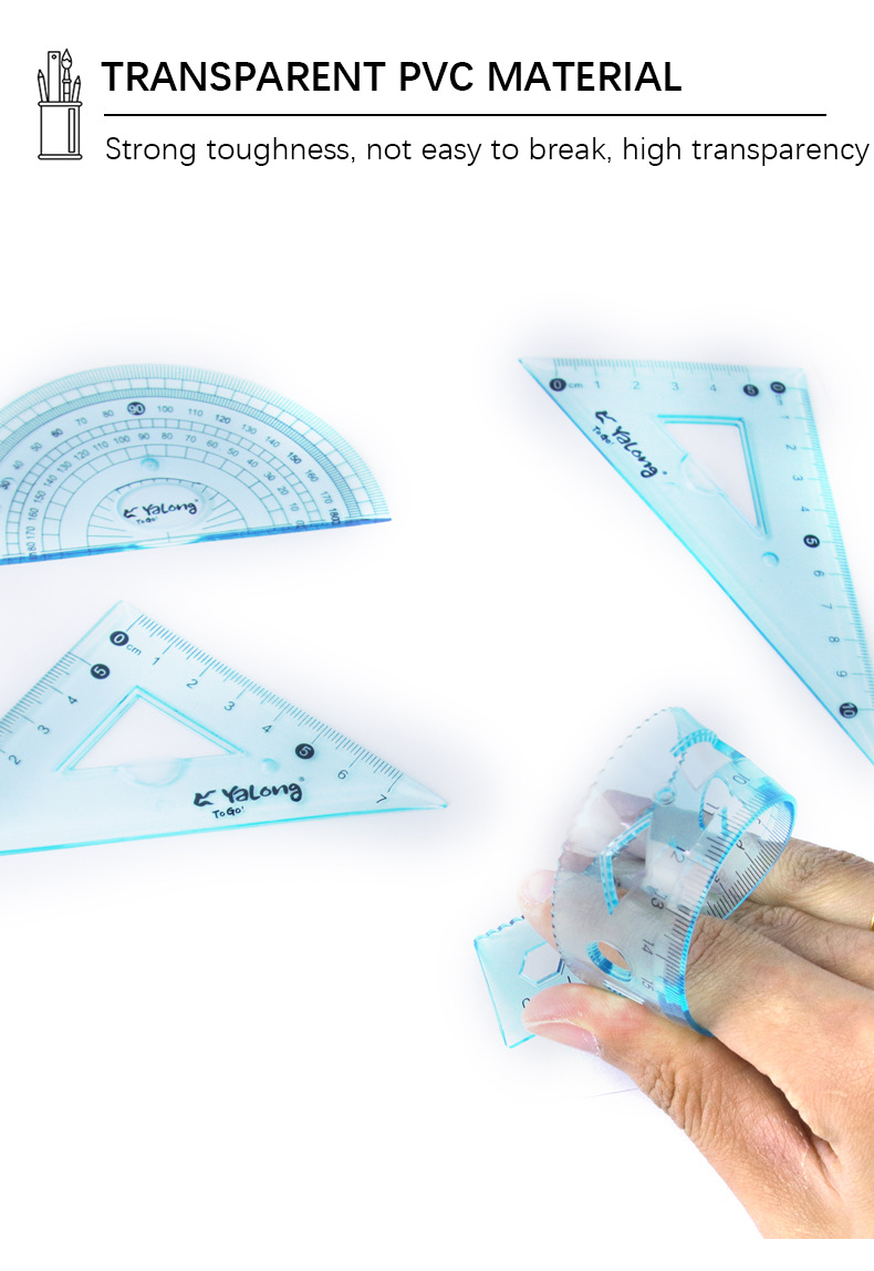 Yalong Cross-border flexible plastic measuring Tools, 20 cm school ruler, student school supplies pic 5