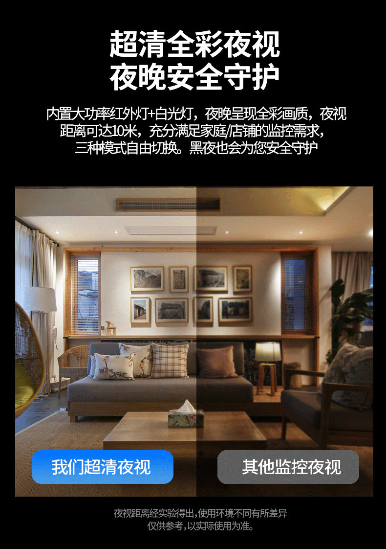 家用无线WiFi两个摄像头V380监控高清夜视语音对讲义乌网红摄像头SQ001-L详情9