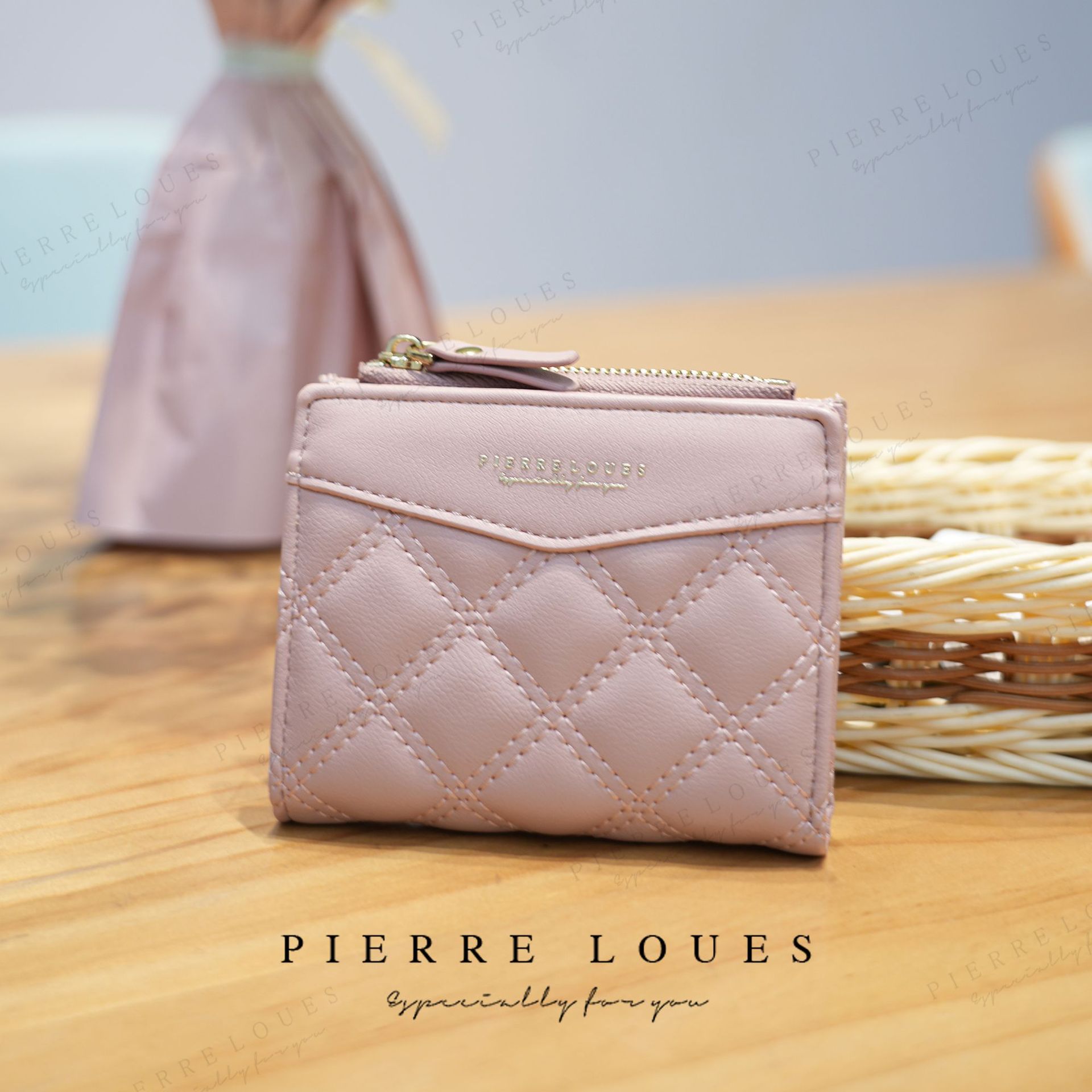 A fashionable new diamond-patterned student high-end wallet with a Korean InS-style short zipper and large capacity for women pic 6