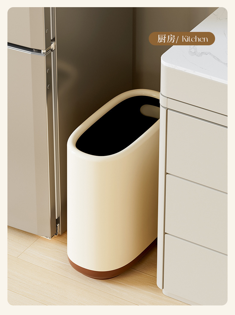 垃圾桶家用卫生间厕所客厅简约新款夹缝厨房卧室双桶ins风纸篓详情9