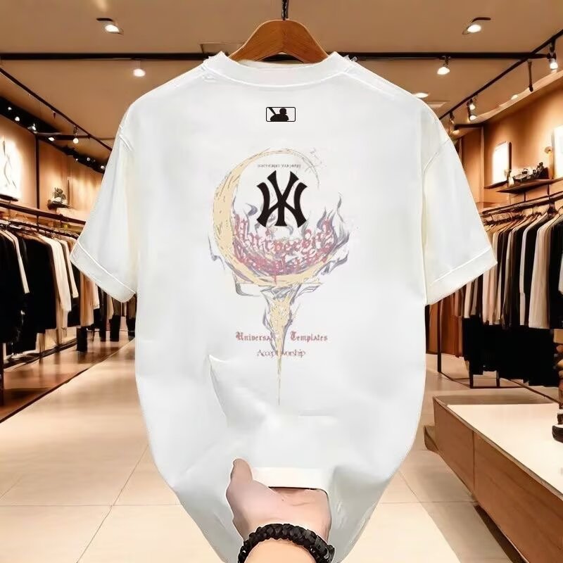 National trendy summer 2025 camiseta de manga corta hombre estampado cuello redondo cuerpo adolescente legging suelto camiseta pic 33