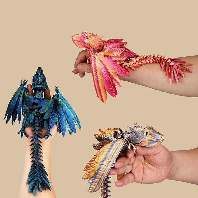 3d打印始鸟羽毛龙翅膀龙飞龙摆件玩具创意详情1
