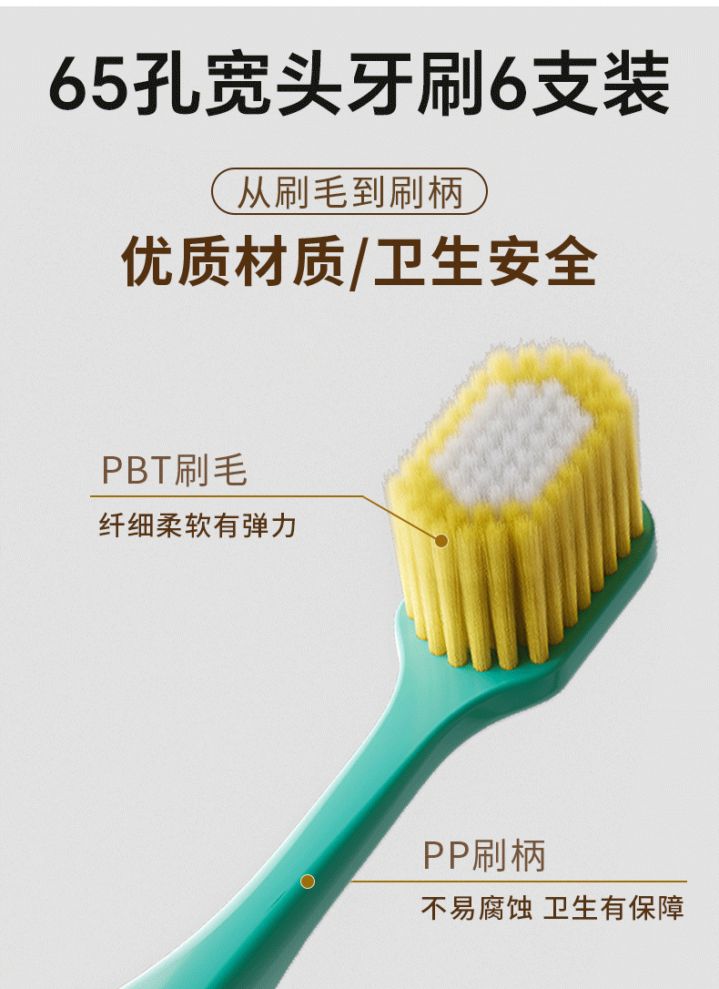 成人大头牙刷65孔48孔54孔39孔日式宽幅超柔软毛牙刷商店日用工厂详情15
