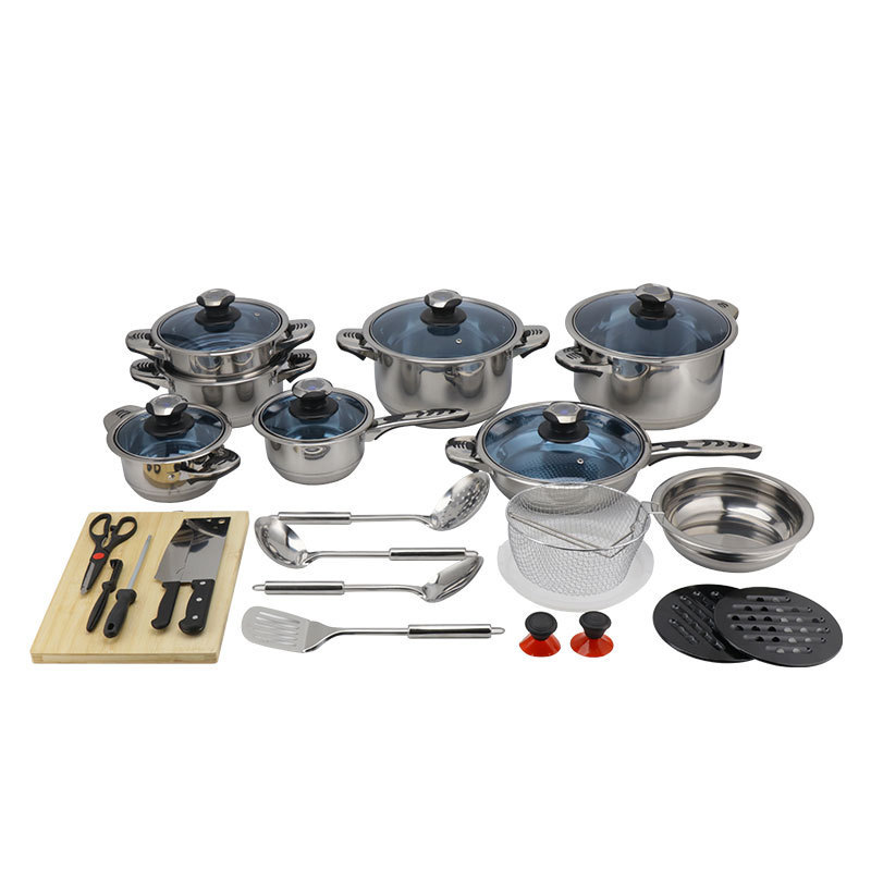 不锈钢30件套装锅cookwareset汤锅加厚锅具厨具出口工厂直供详情5