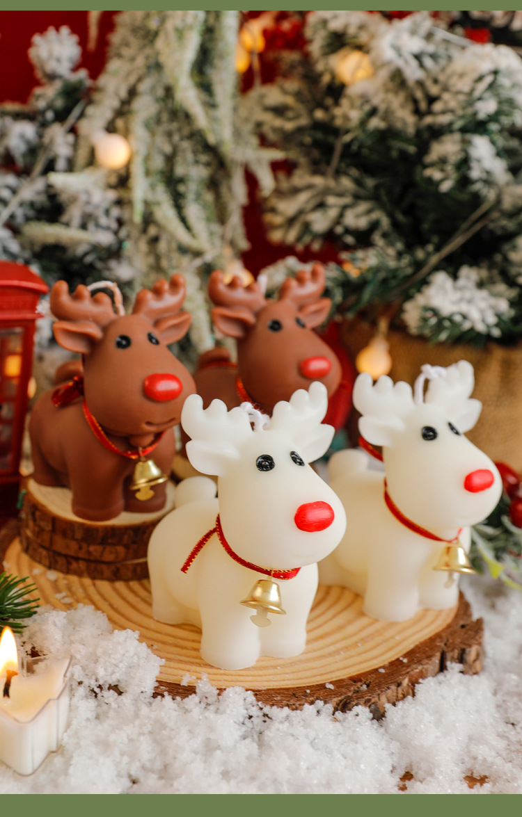 创意驯鹿香薰蜡烛 圣诞节装扮白色麋鹿蜡烛伴手礼盒送闺蜜礼物详情9