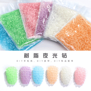 新款美甲平底树脂钻夜光钻美甲钻diy指甲贴仿奥钻手工贴钻批发详情12