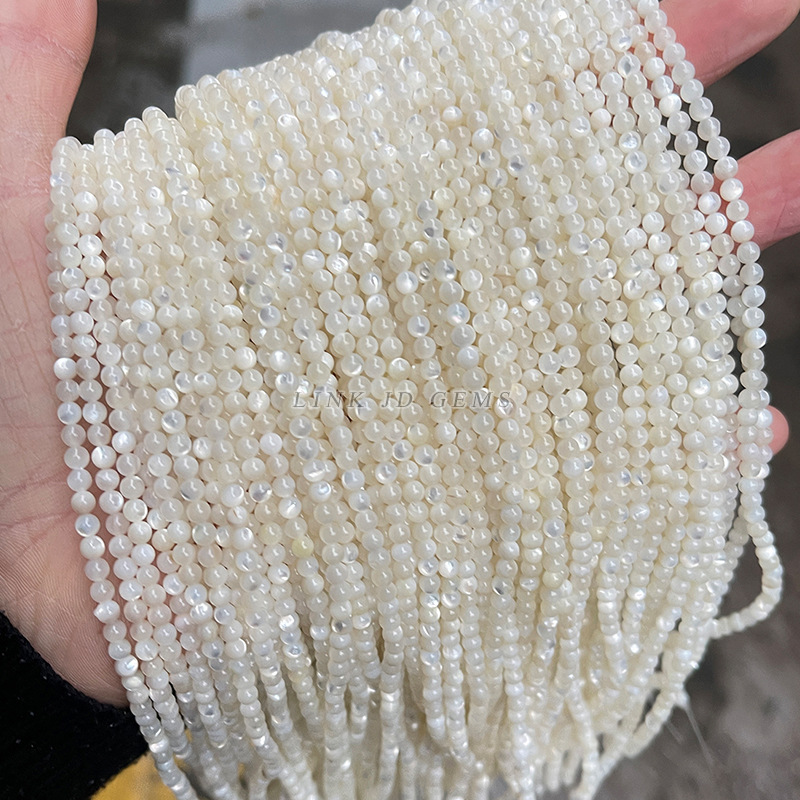 Jingde Jewelry offers natural white butterfly shell round beads, small beads, and white pearl shell loose beads for diy jewelry accessories wholesale pic 46