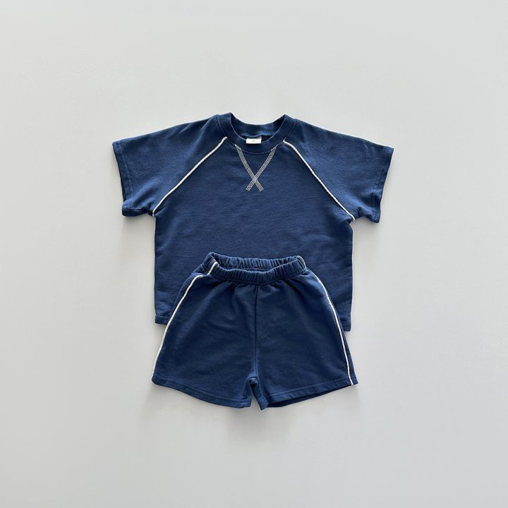 Summer korean set 2026 niño medio hombre bebé niño algodón fino manga corta camiseta pantalones cortos deporte dos piezas pic 6
