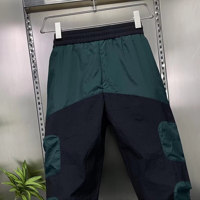 男潮衣家高品质男士休闲裤夏季薄款拼色束脚松紧腰运动裤潮流新款详情12