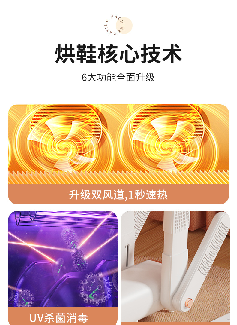 Cross-border foreign trade electric shoe dryer, shoe dryer, deodorizing and sterilizing, folding shoe dryer, household shoe dryer, shoe drying machine new model P52 pic 6