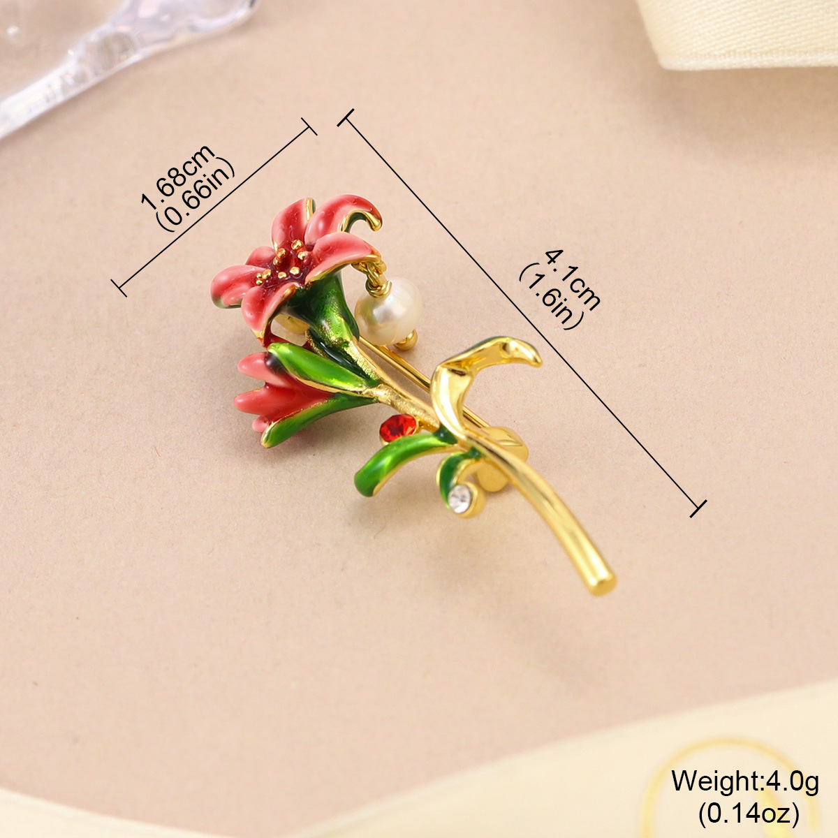 Retro and simple floral painting, oil-dripping long brooch, pearl coat, anti-glare sweater, cardigan button accessory pic 21