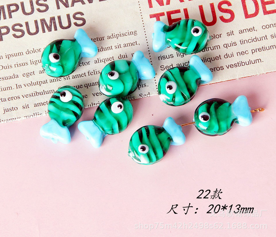 古法工艺琉璃可爱小鱼DIY 项链手链手机链饰配详情22