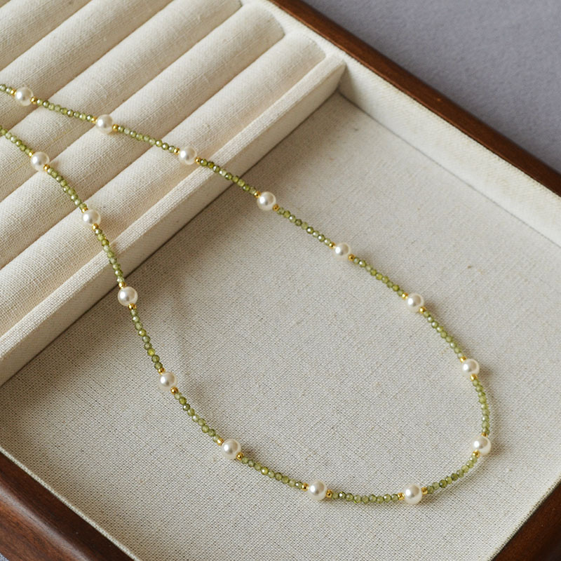 日韩小众设计闪亮彩色锆石满天星珍珠清新甜美高级感项链锁骨链女详情11