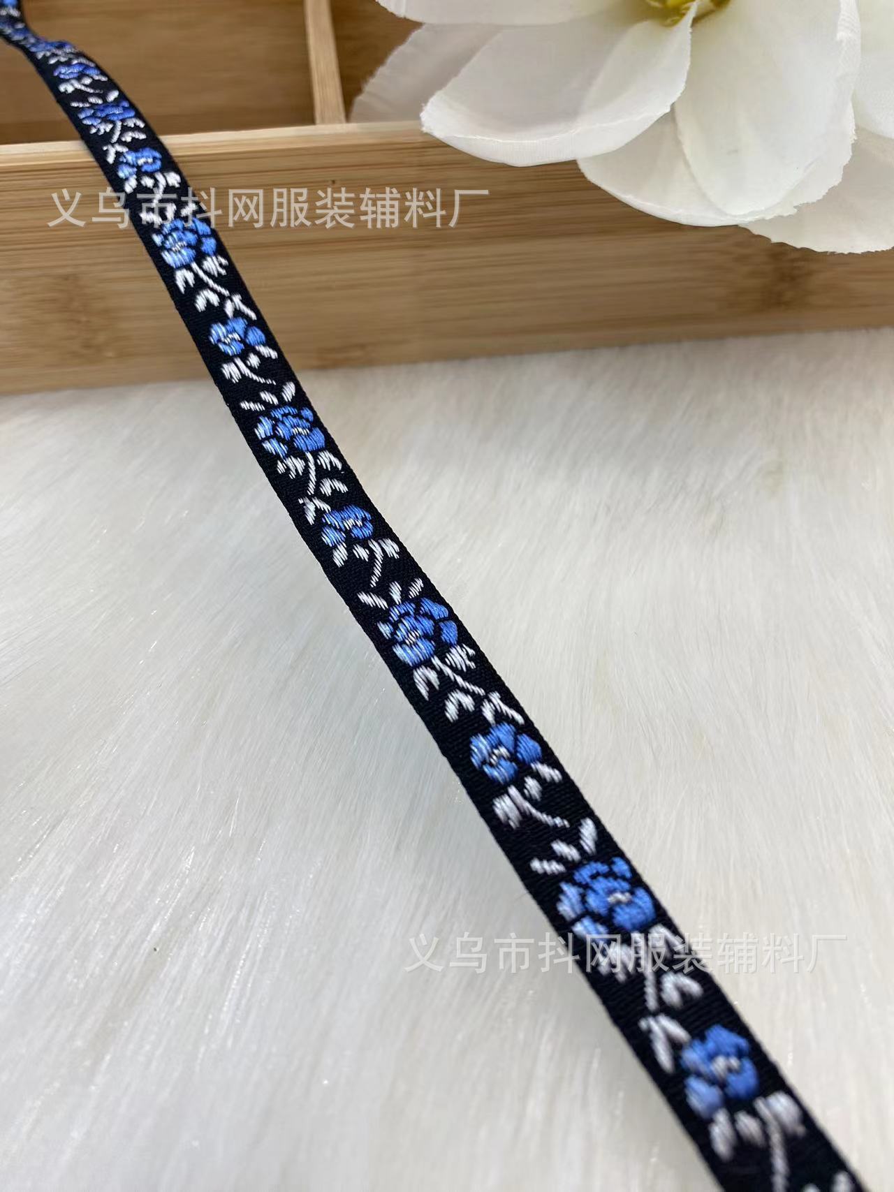 Wholesale of 0.8cm- 1cm handmade DIY bow, jacquard embroidery, webbing, hair accessories, headwear, performance costumes and accessories pic 7