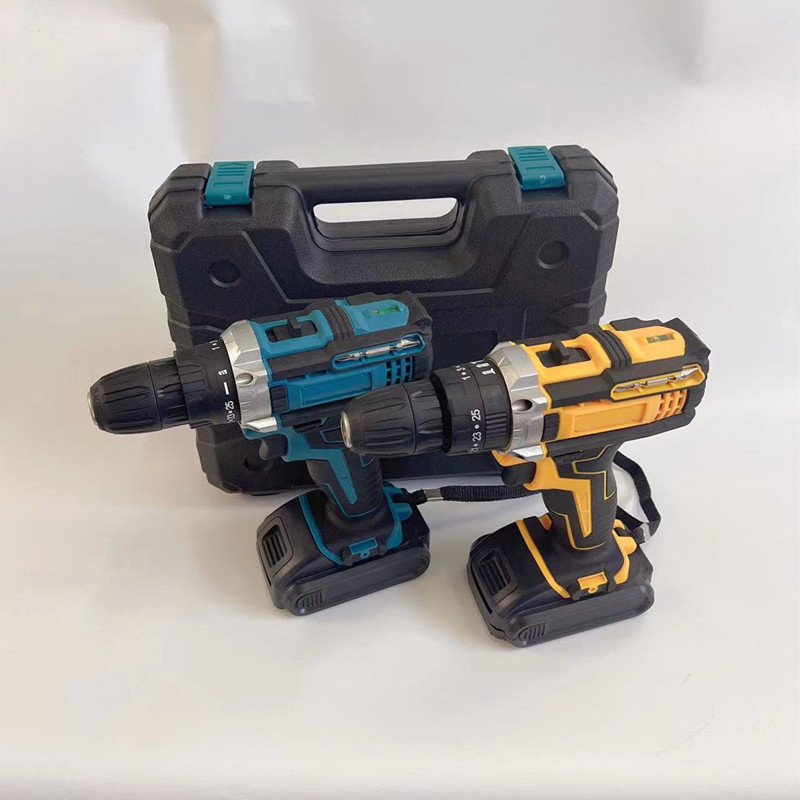 DW 21V lithium battery rechargeable drill, 3-function impact drill, dual-speed hand electric drill, multi-functional household electric screwdriver pic 1