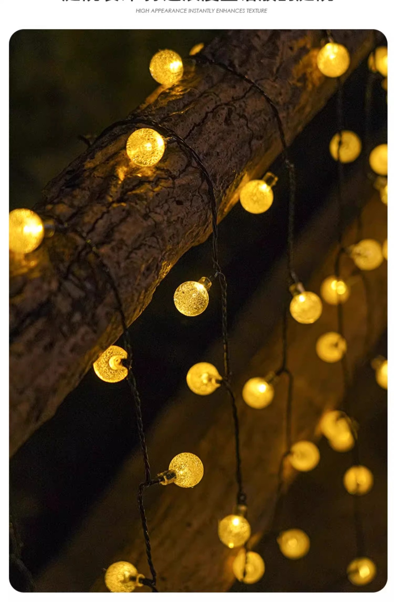 LED solar lights, outdoor bubble garden lights, string lights, waterproof garden villa decoration, star lights, string flashing light strips pic 16
