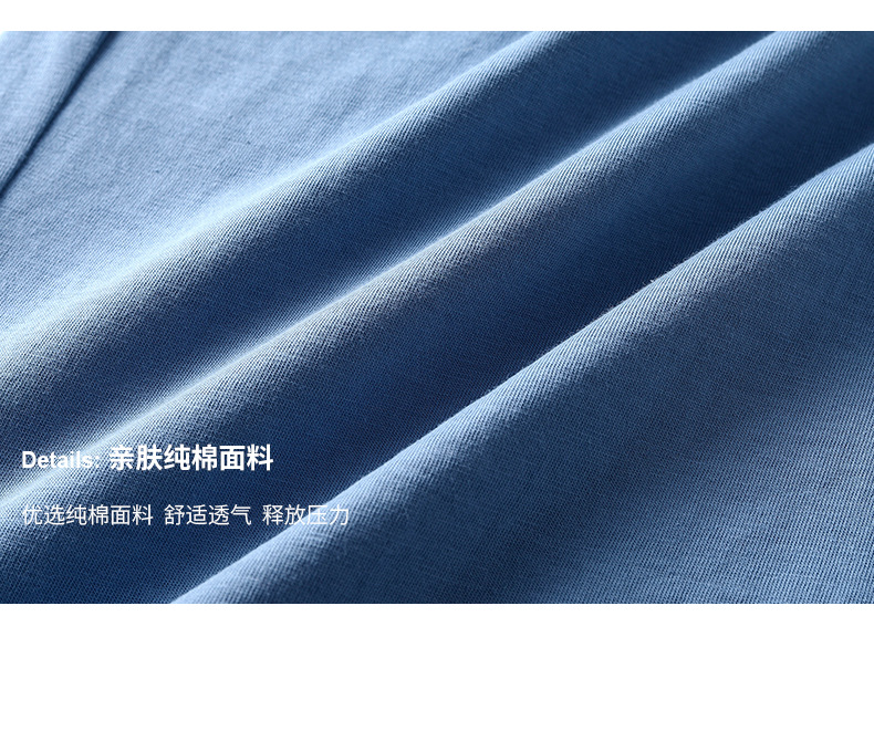 男士纯棉薄款五分裤休闲宽松可外穿家居裤纯色简约柔软全棉睡裤详情16