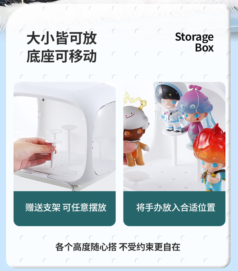 太空舱盲盒收纳盒泡泡玛特展示架透明亚克力盒子手办摆件防尘柜箱详情4