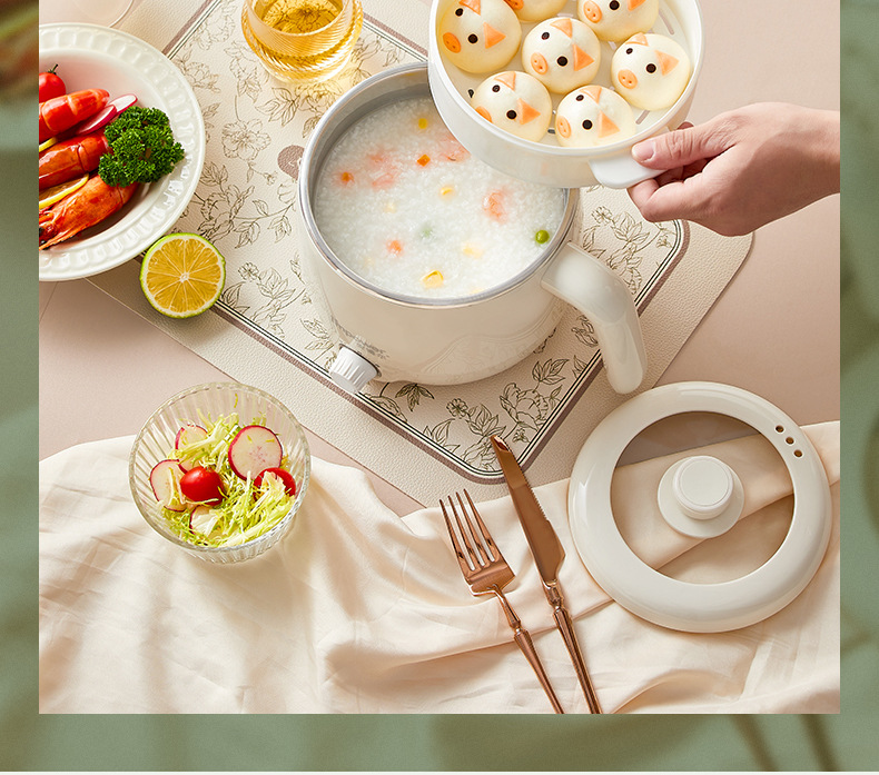 安博尔家用电煮锅不锈钢内胆蒸煮一体锅宿舍小型泡面锅一人食火锅详情5