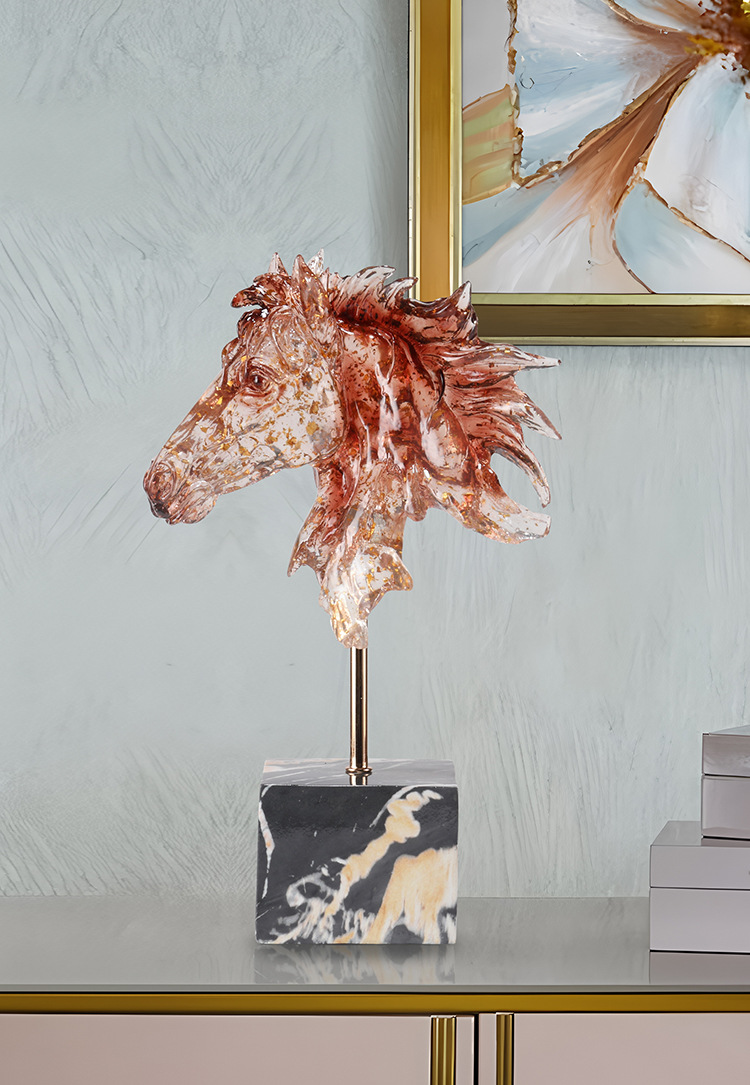 2025水晶仿真狼头摆件狼头型雕塑树脂道具玄关办公室桌面动物头像装饰树脂工艺品详情9