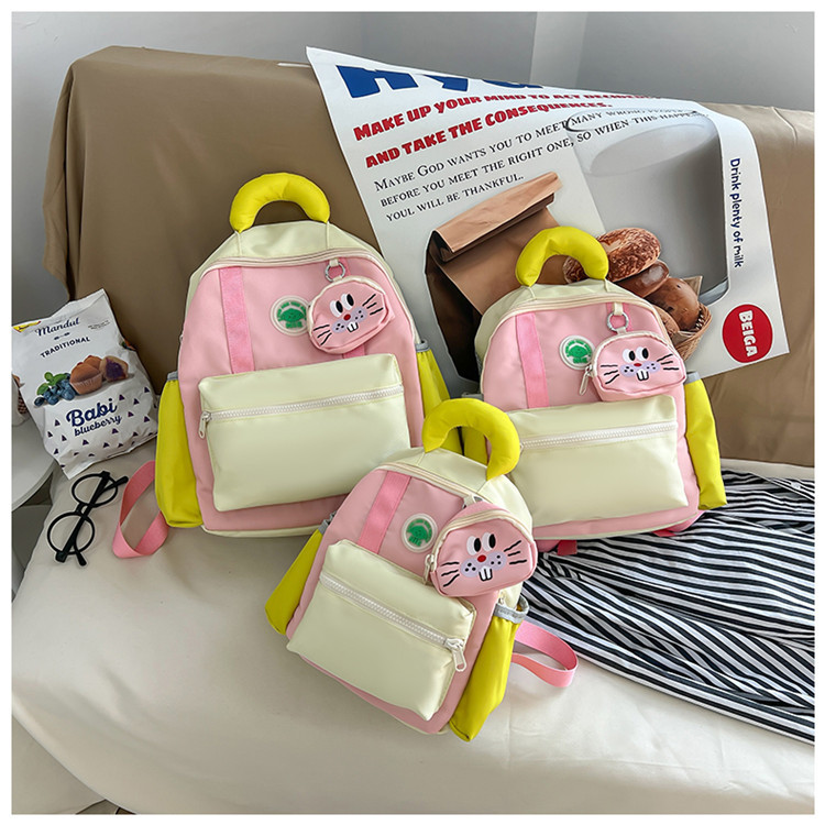 幼儿园儿童双肩包男童大容量背包2024新款可爱女孩拼色小书包外出详情37