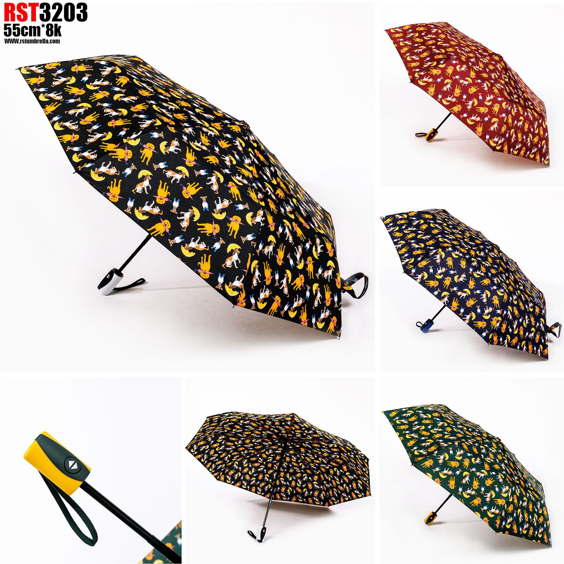 星宝三折全自动伞外贸伞three folding umbrella雨伞批发银杏叶图详情25