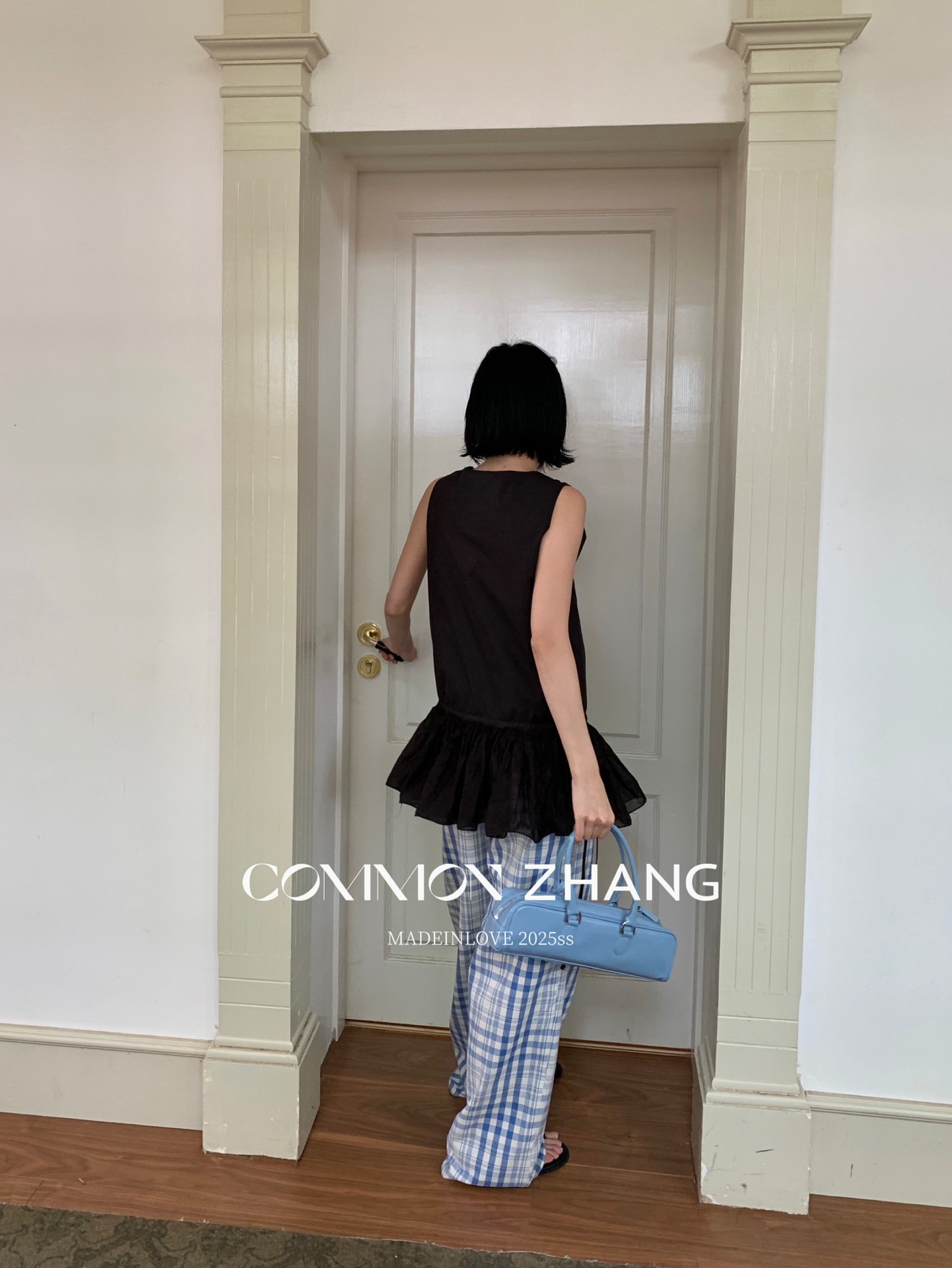 CZ ZHANG Summer French mint Manbo V-neck lace-up Youthful A-line puffed vest dress for women, B23782 pic 41