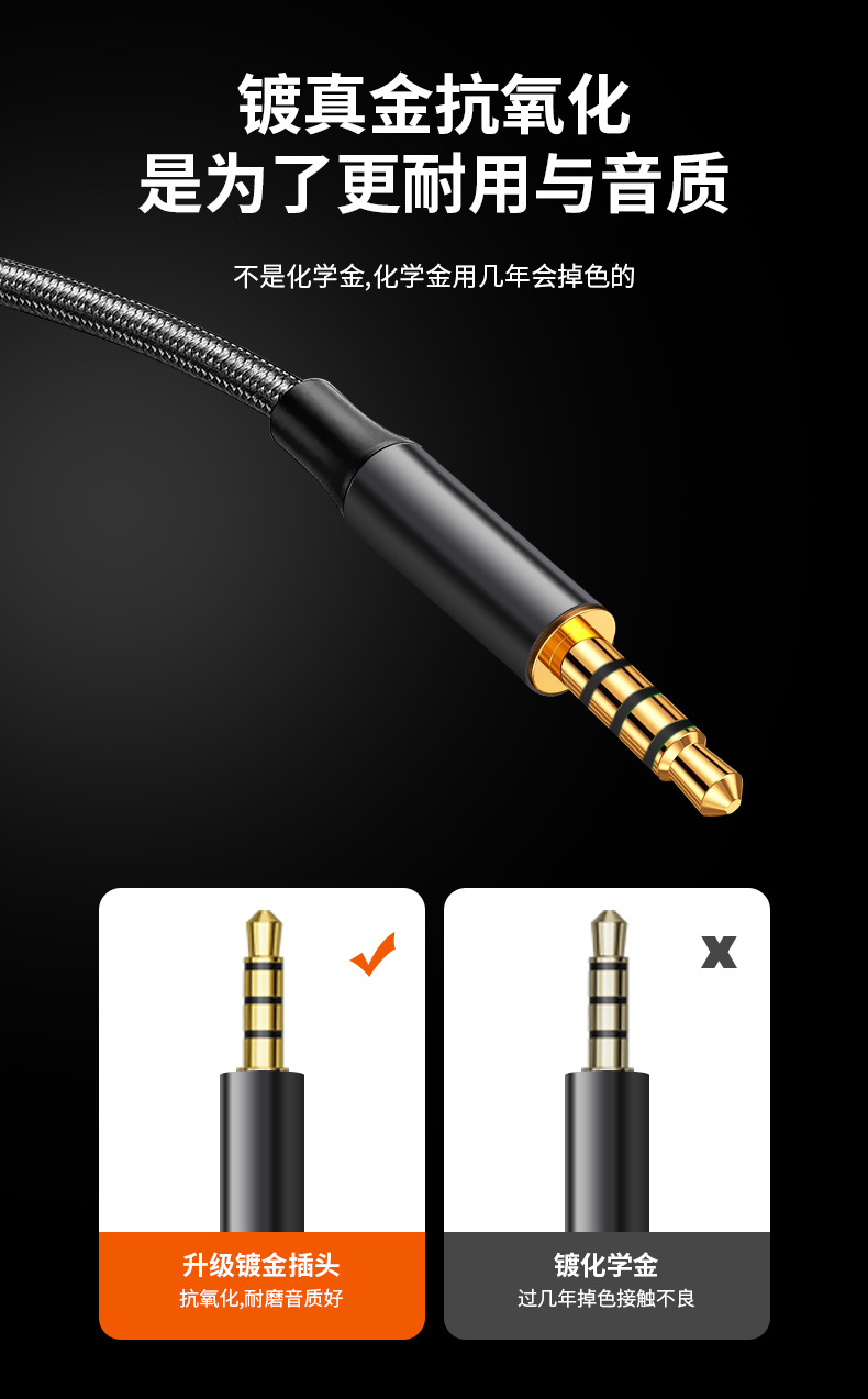 3.5mm音频对录线Type-c双向直播乐器电脑手机声卡降噪转接内录线详情11