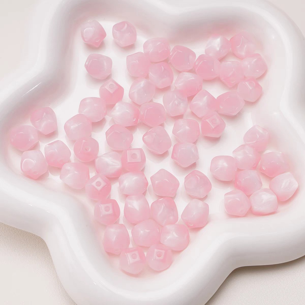 梦幻奶油色晕染八角珠异型珠圆珠散珠手工DIY手链项链珠子饰品配详情13