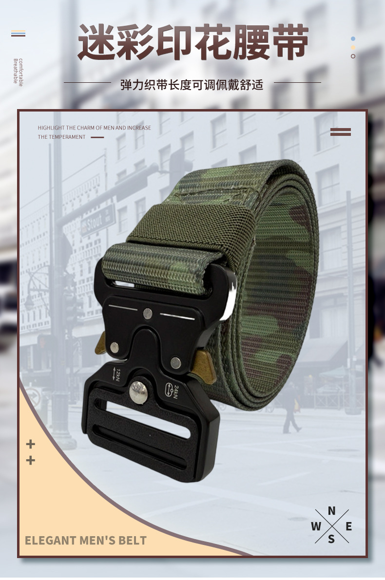 迷彩印花腰带户外通勤简约休闲时尚好搭军装迷彩战术腰带厂家批发详情1