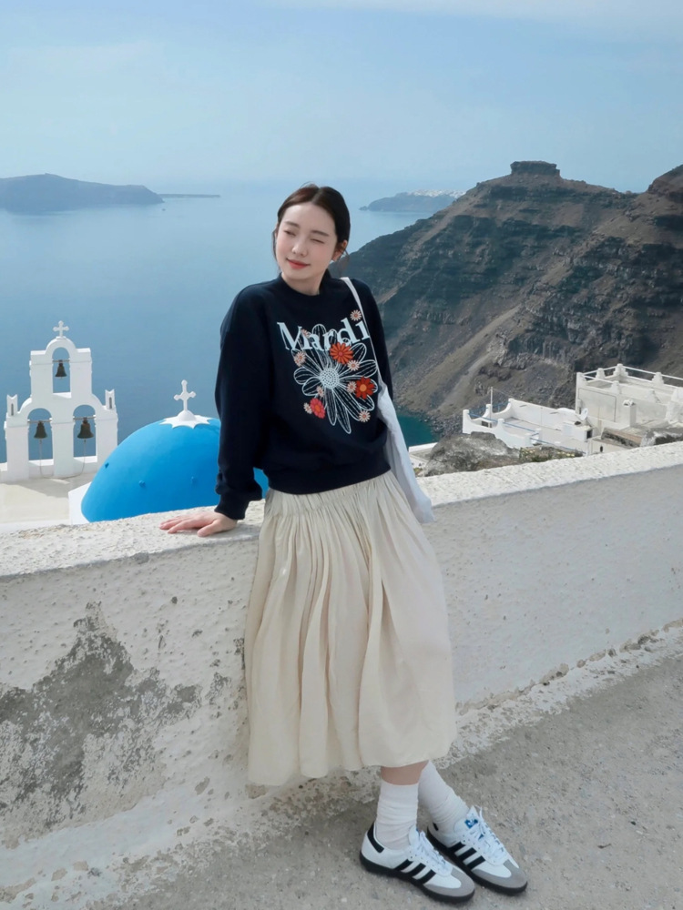 现货韩国潮牌Mardi卫衣女小雏菊24新款印花圆领上衣一件代发详情33