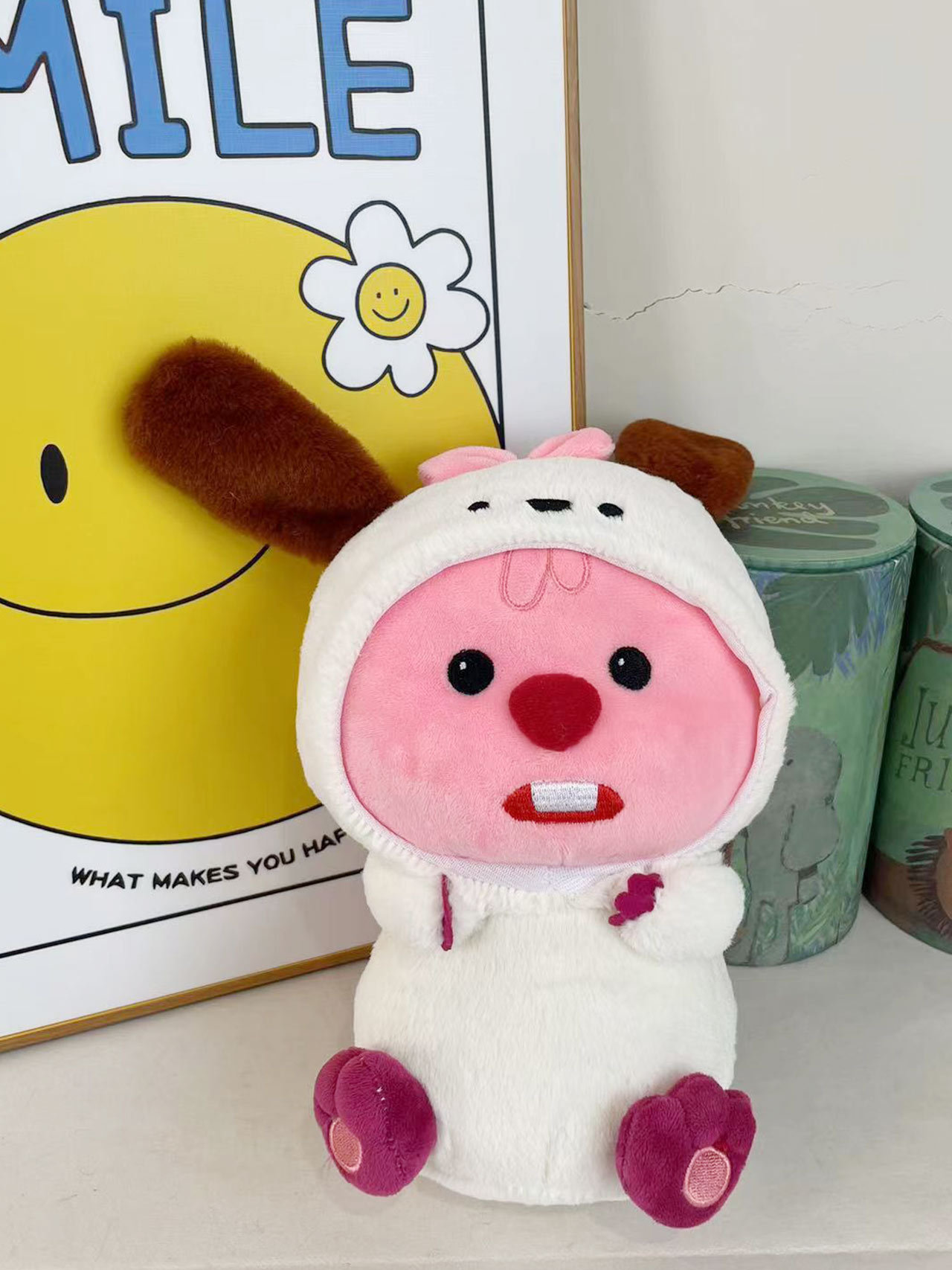 loopy公仔粉色海狸玩偶网红露比毛绒玩具礼物娃娃批发婚庆抛洒详情3