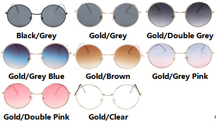 金属圆框眼镜男墨镜女高级感防晒墨镜防紫外线眼镜批发sunglasses详情6