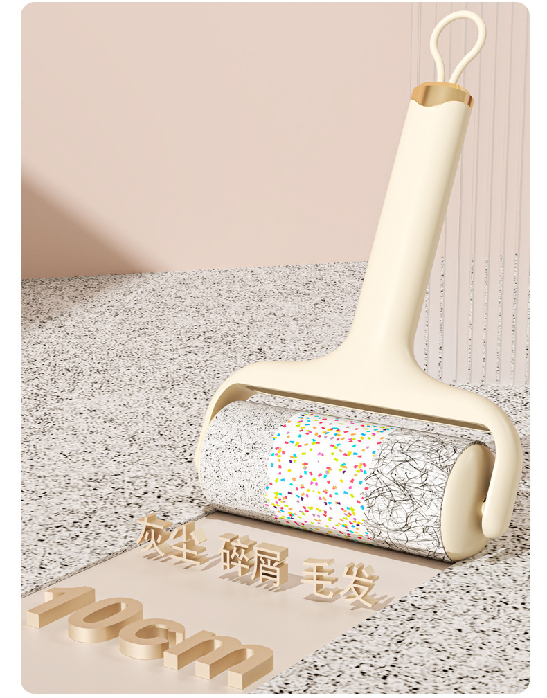 粘毛器滚筒可撕式替换卷纸沾毛滚刷去猫毛家用黏毛筒头发理神器详情5