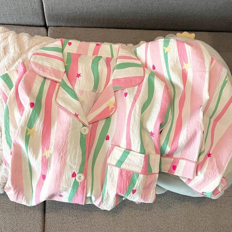 Spring new Cloud cotton Korean InS-style long-sleeved pajamas for girls, sweet and cartoonish, cute student home wear set pic 25