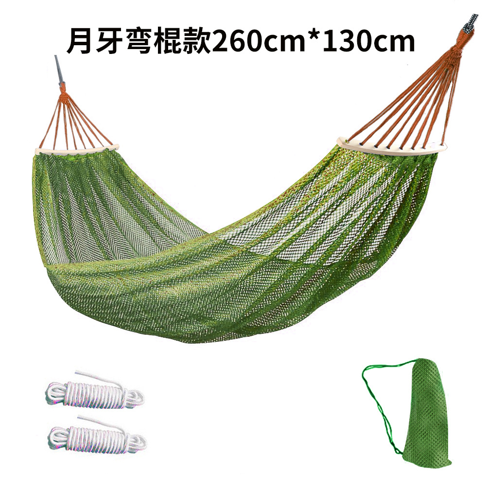 户外冰丝吊床单人加宽网状防侧翻野餐露营秋千儿童秋千网床批发详情1