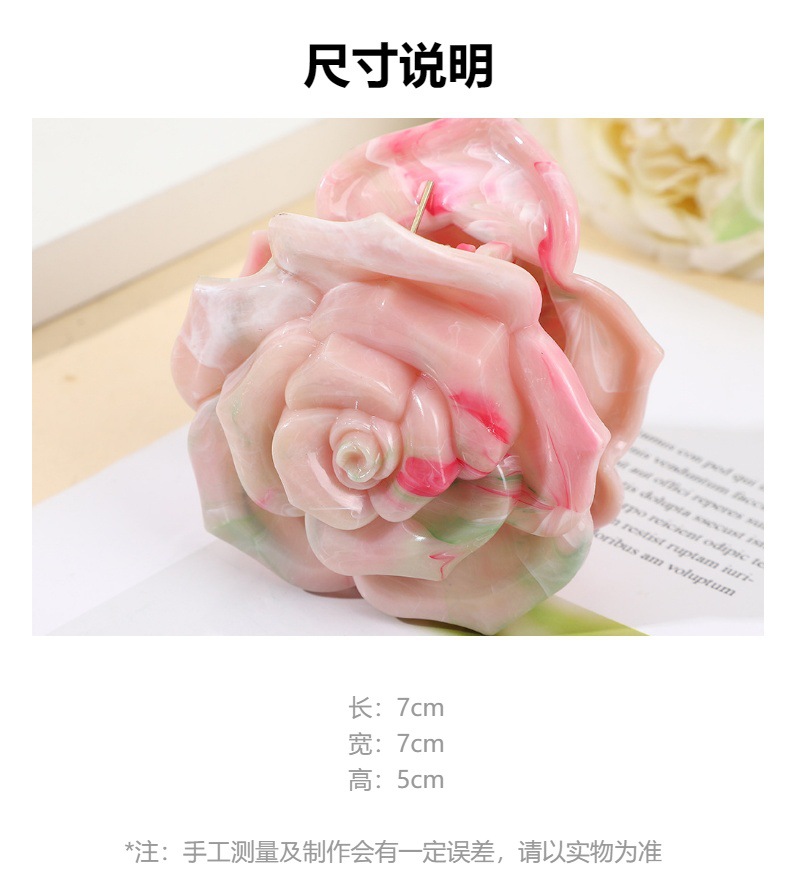 2025年夏季新款多巴胺大理石纹发夹饰品抓夹紫荆花高级感鲨鱼夹详情11