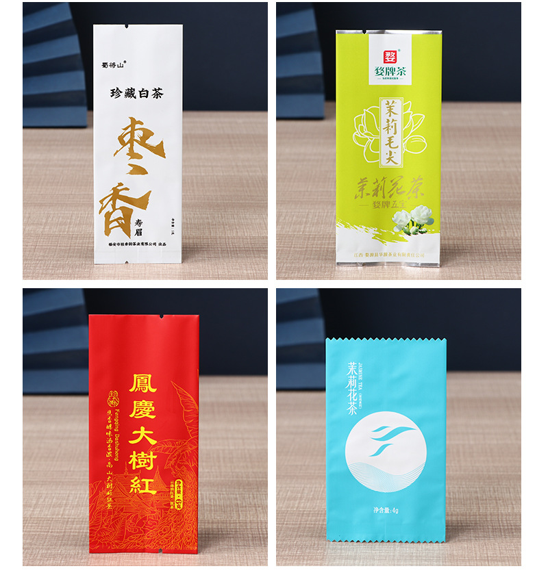 Customized tea packaging bags, black tea eight-side sealed green tea food vacuum easy-tear moisture-proof self-sealing self-standing composite bags pic 13