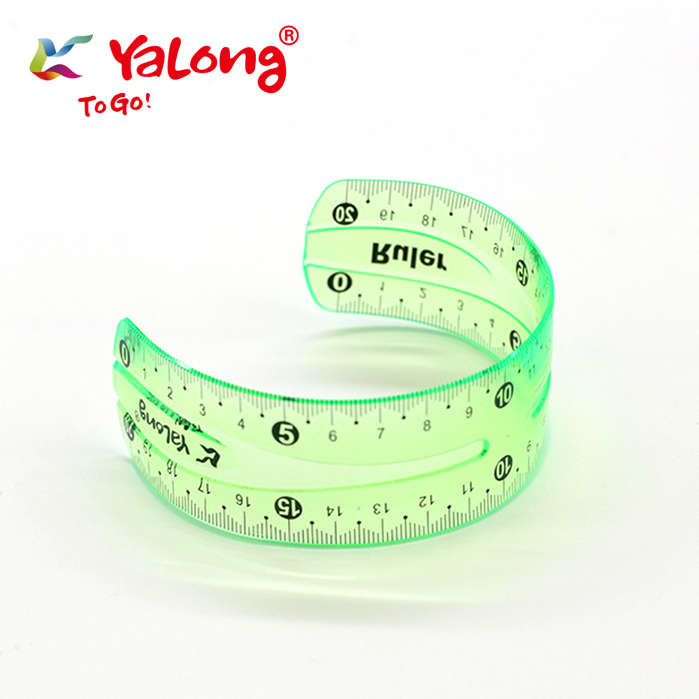 Yalong Plastic student learning 4-piece set of 30-centimeter straight rulers, math and geometry tool rulers, and flexible rulers pic 3