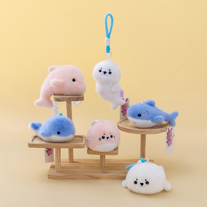 解压系海洋馆小动物飞象章鱼毛绒小挂件卡通书包钥匙扣礼品挂饰详情11