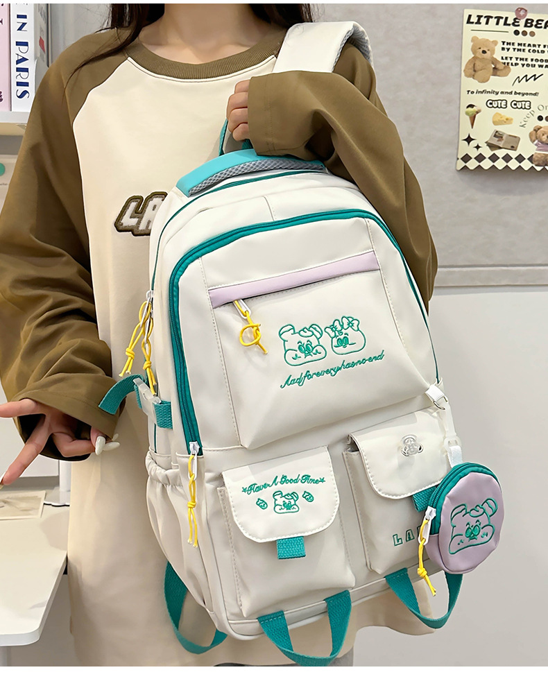 Japanese and Korean casual backpacks, forest-style schoolbags, multi-pocket schoolbags for primary school students, large capacity for cross-border travel for junior and senior high school students pic 23