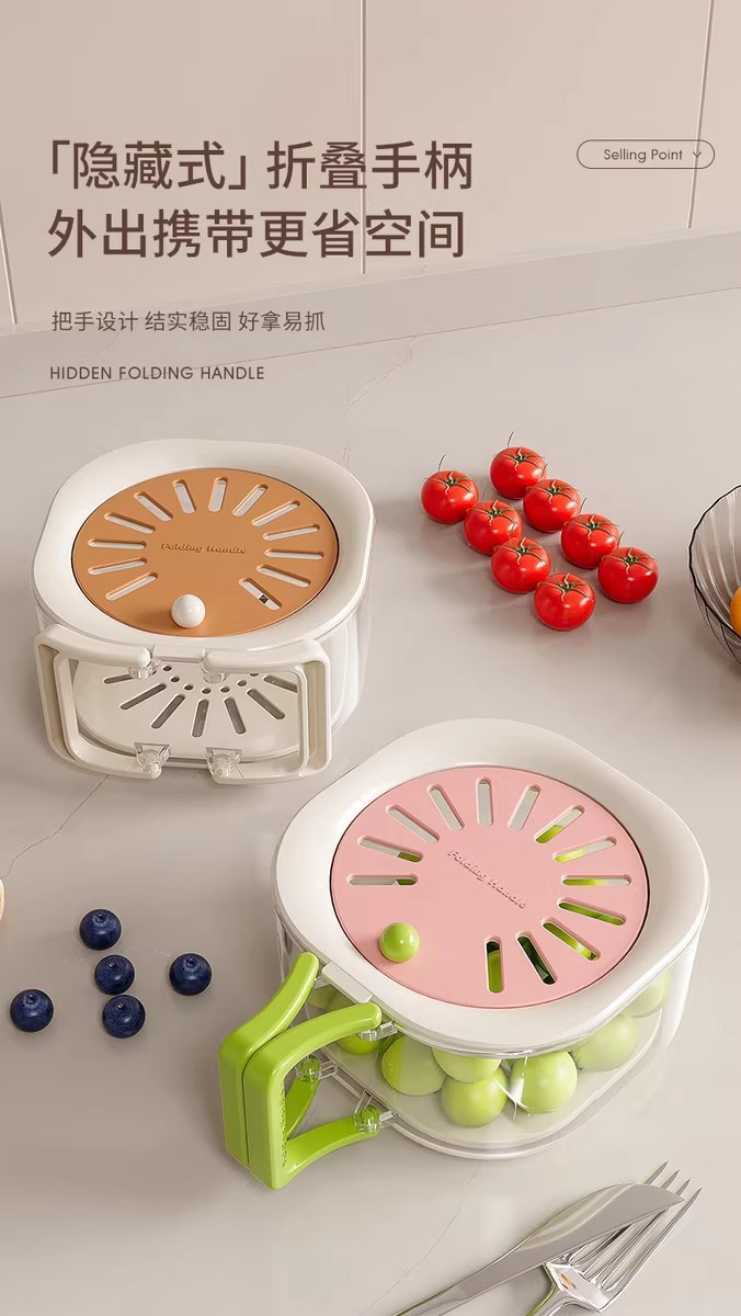 沥水篮厨房洗菜盆圆形洗菜篮家用水果清洗盆菜篮子洗菜筐水果盘详情7