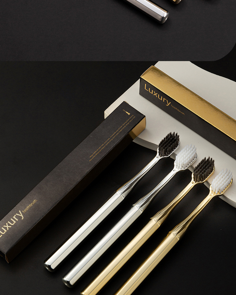 新升级高级软毛牙刷镀金两支装厂家批发成人护龈跨境清洁牙刷套装详情22