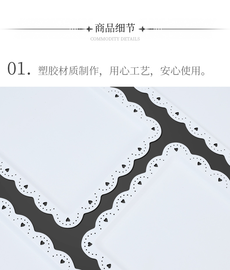 欧式塑料果盘慕斯餐盘托盘长方形饼盘西点甜品塑料盘放杯子小吃盘详情6