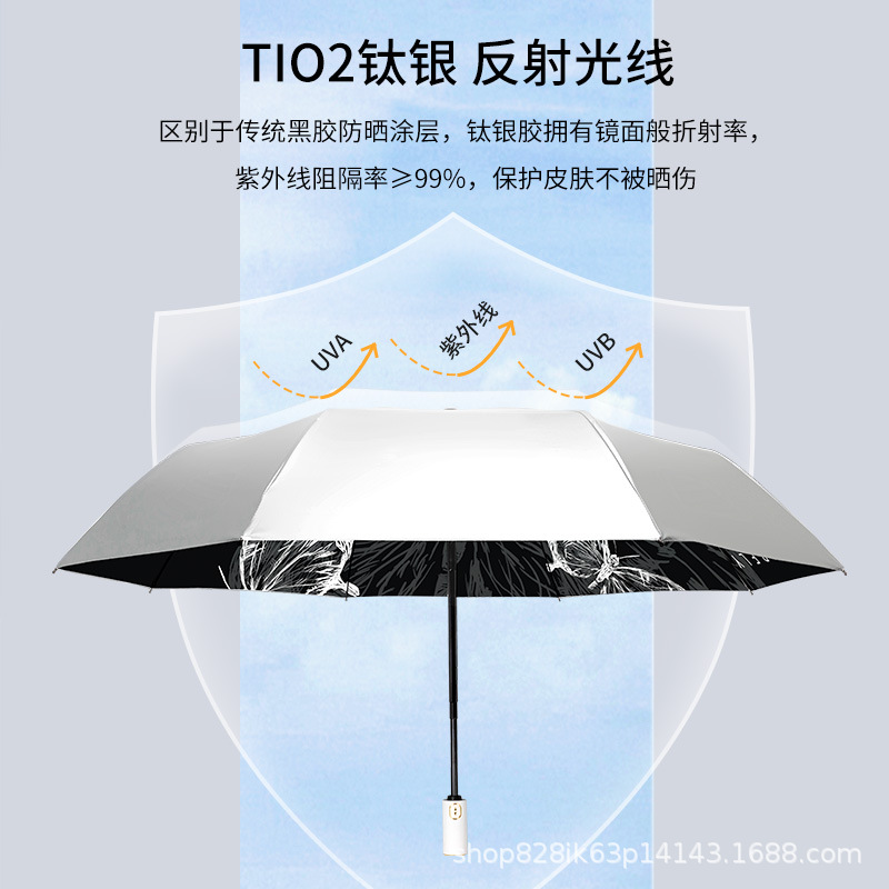 Zhi SAN high-end sun umbrella, folding umbrella, sunshade, sun protection, UV protection, automatic, suitable for both sunny and rainy days, women pic 7