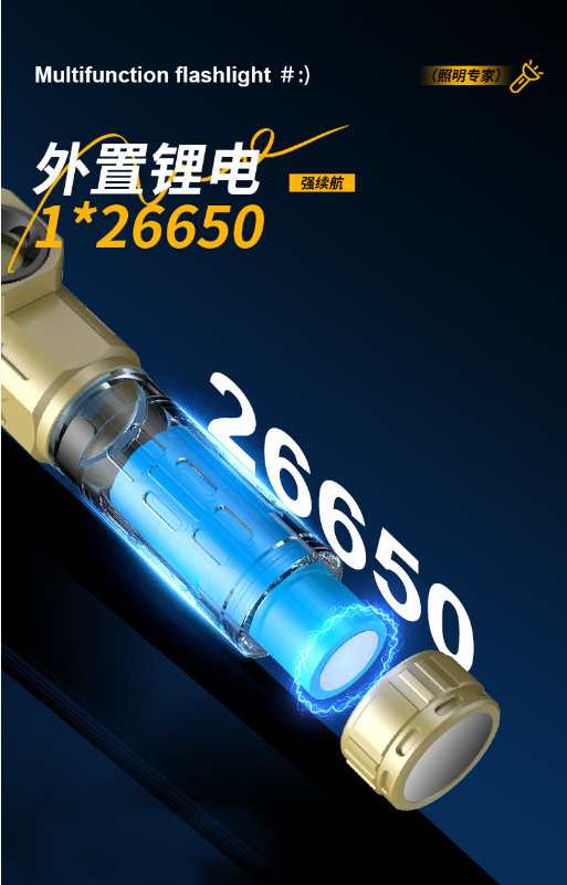 磁吸多功能拐角手电筒强光爆亮转角手电筒户外强光拐角维修工作灯详情9