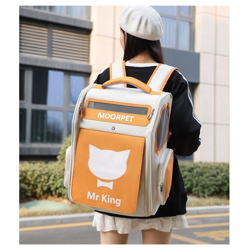 Fabricante de suministro directo bolsa de gato bolsa transpirable multicolor opcional llevar afuera ambos hombros transpirable alto nivel de apariencia mochila de viaje para mascotas pic 17