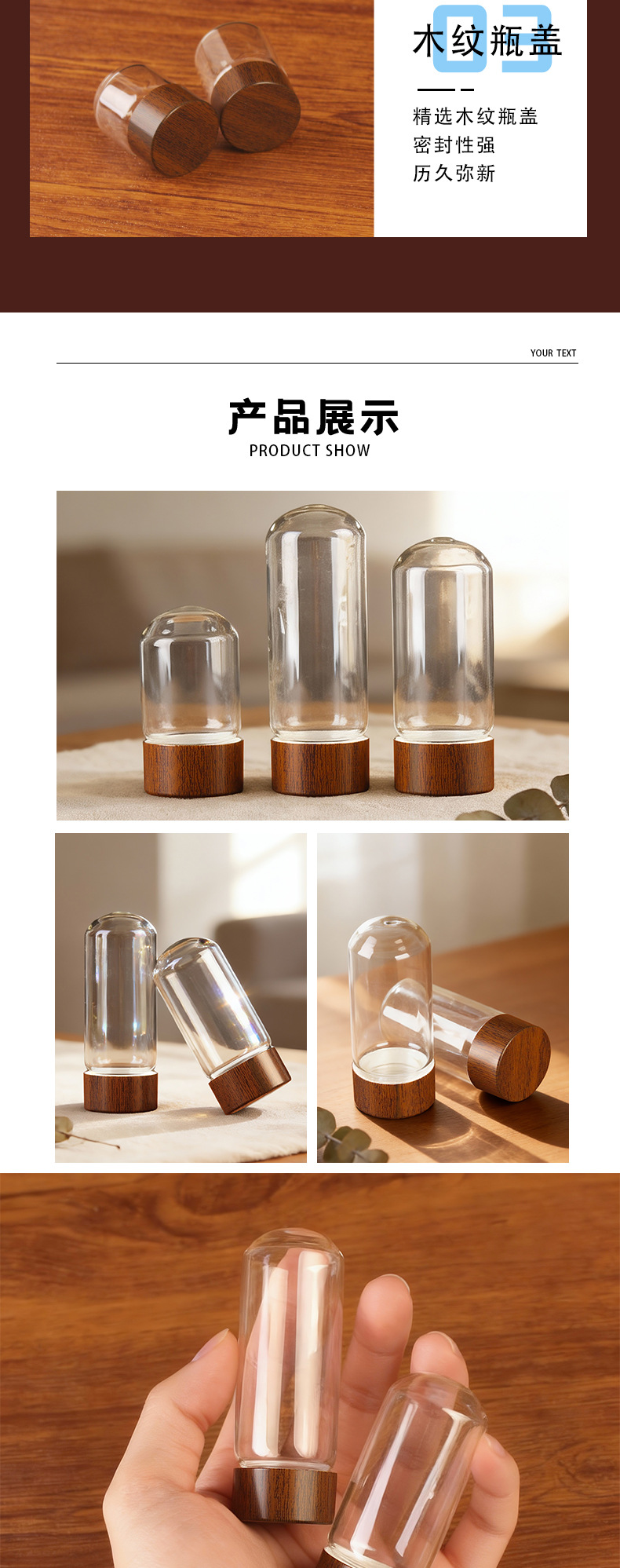 Tuobang 3CM diameter glass bottle round bottom threaded sealed small bottle flower tea packaging container display bottle is in stock and can be made with LOGO pic 5