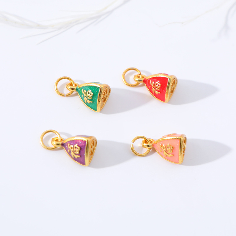 Wholesale of various styles of Chinese wind-sand gold pendants for wealth, good luck and happiness, handcrafted DIY keychain accessories pic 9